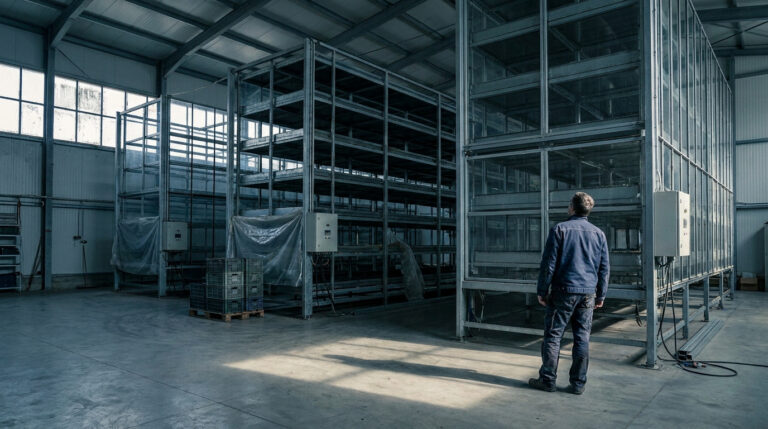 Usine verticale d'élevage de ténébrions pour la production de protéines d'insectes