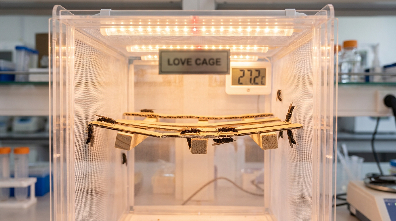 Cage d'accouplement (love cage) pour la reproduction de la mouche soldat noire