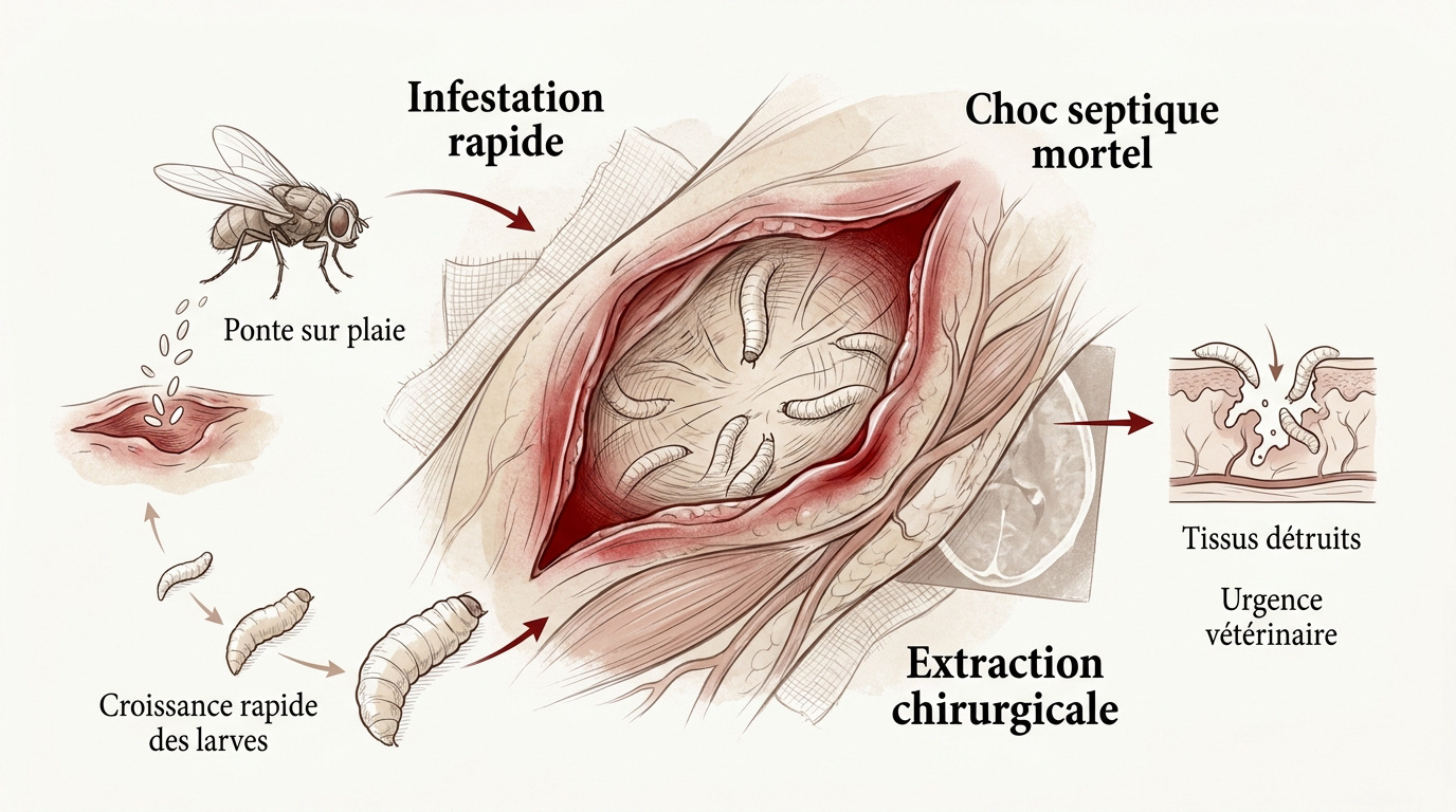 Cycle de vie des mouches et urgence de la myiase chez l'animal