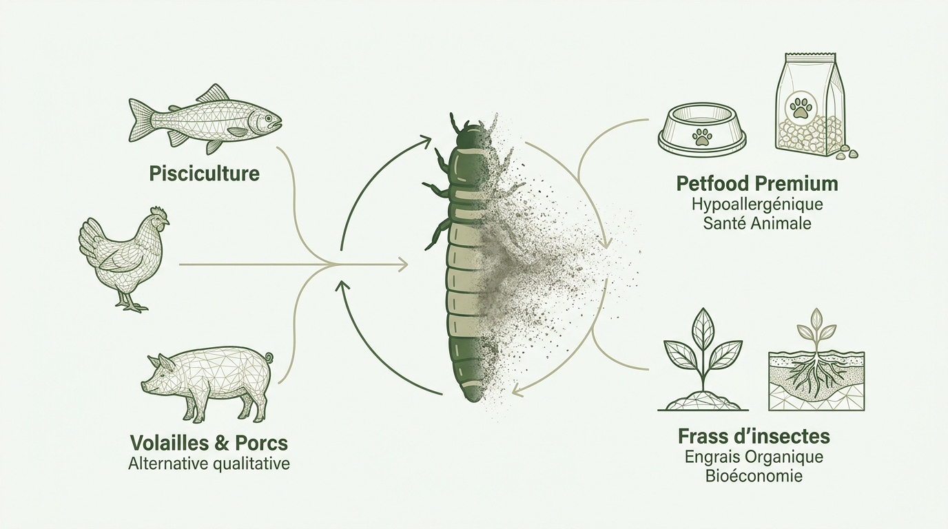 Débouchés des protéines d'insectes dans l'alimentation animale et l'agriculture durable